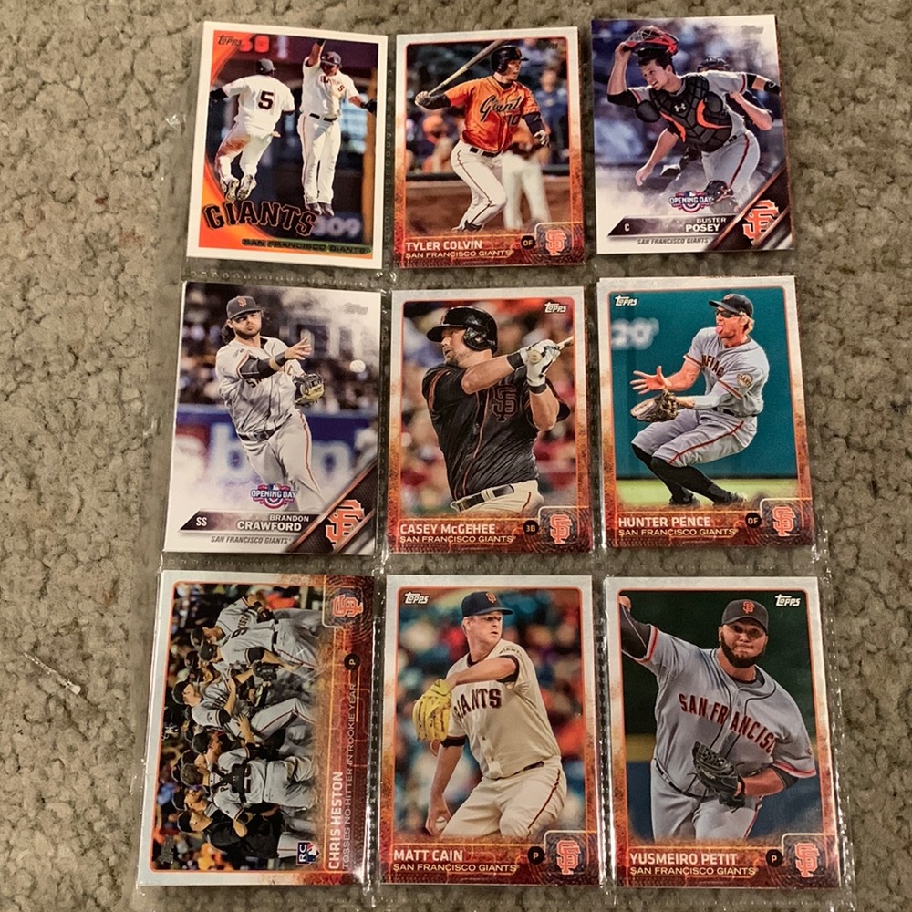 36 San Francisco Giants baseball cards